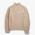 Carhartt WIP Detroit Half Zip Sweater, Fleur De Sel, Detail Shot 1