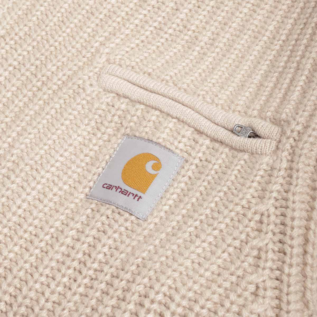 Carhartt WIP Detroit Half Zip Sweater, Fleur De Sel, Detail Shot 4