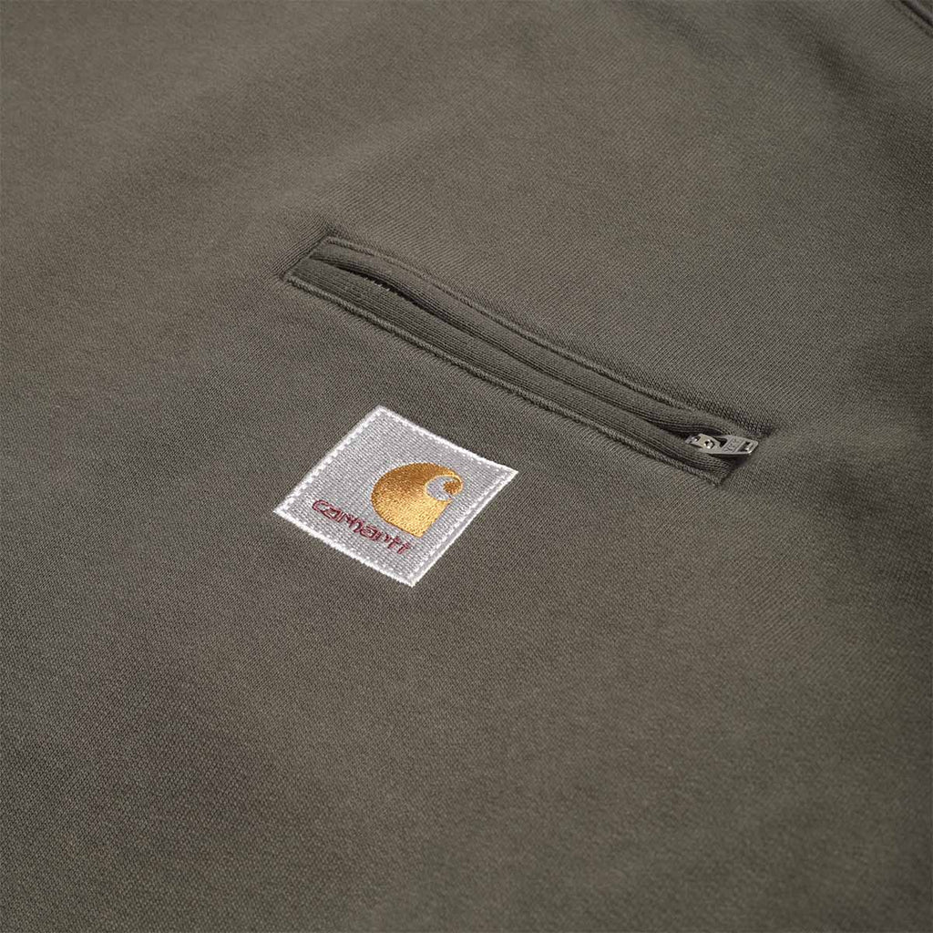 Carhartt WIP Detroit Sweatshirt, Olive (Stone Washed), Detail Shot 3