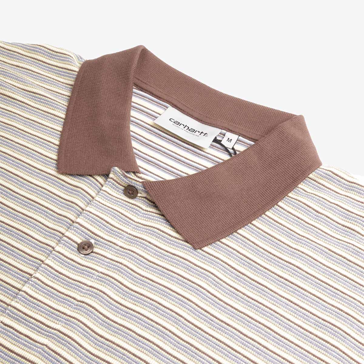 main Carhartt WIP Dion Polo Shirt, Dion Stripe Wax, Detail Shot 3