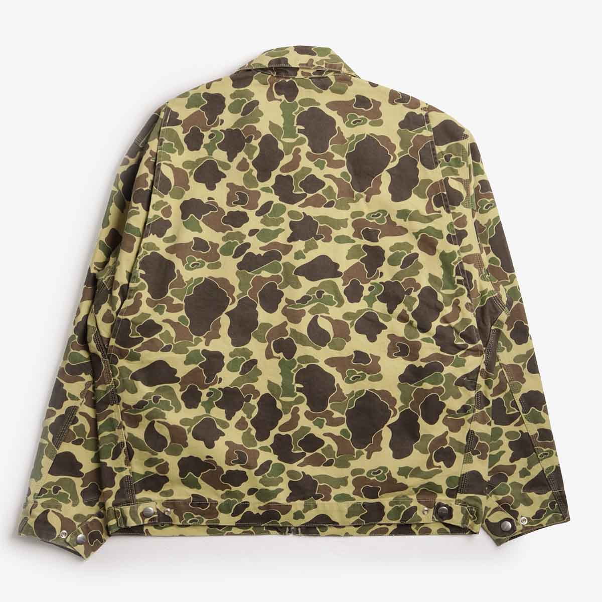 Carhartt WIP Duck Detroit Jacket, Camo Duck  Green (Stone Washed), Detail Shot 5