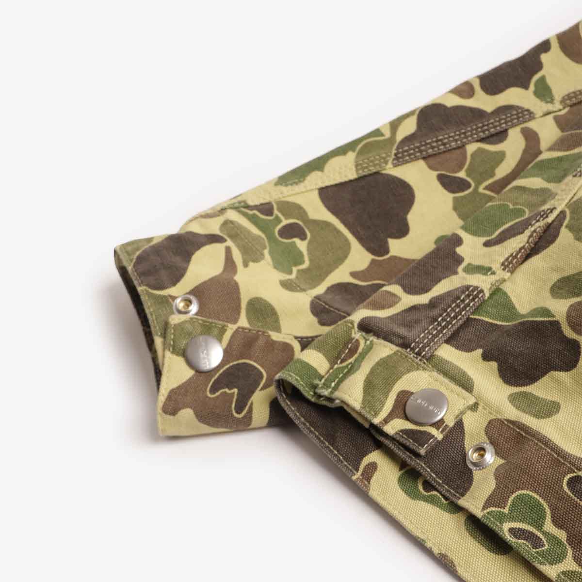 Carhartt WIP Duck Detroit Jacket, Camo Duck  Green (Stone Washed), Detail Shot 6