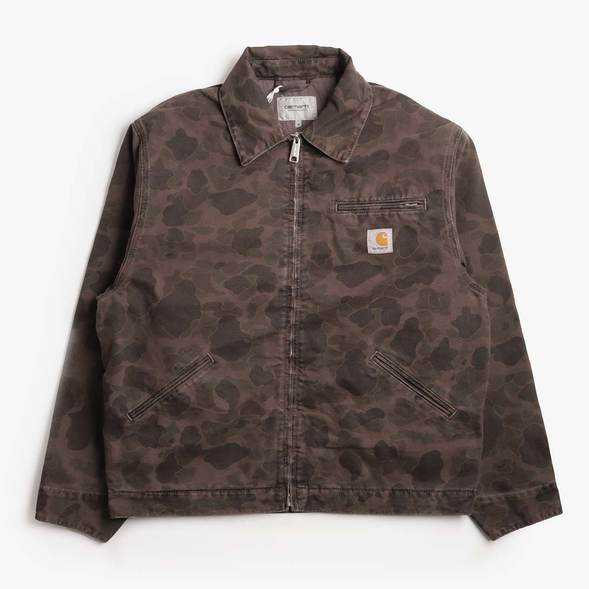 Carhartt WIP Duck Detroit Jacket, Camo Duck Green Porphyry (Garment Dyed), Detail Shot 1