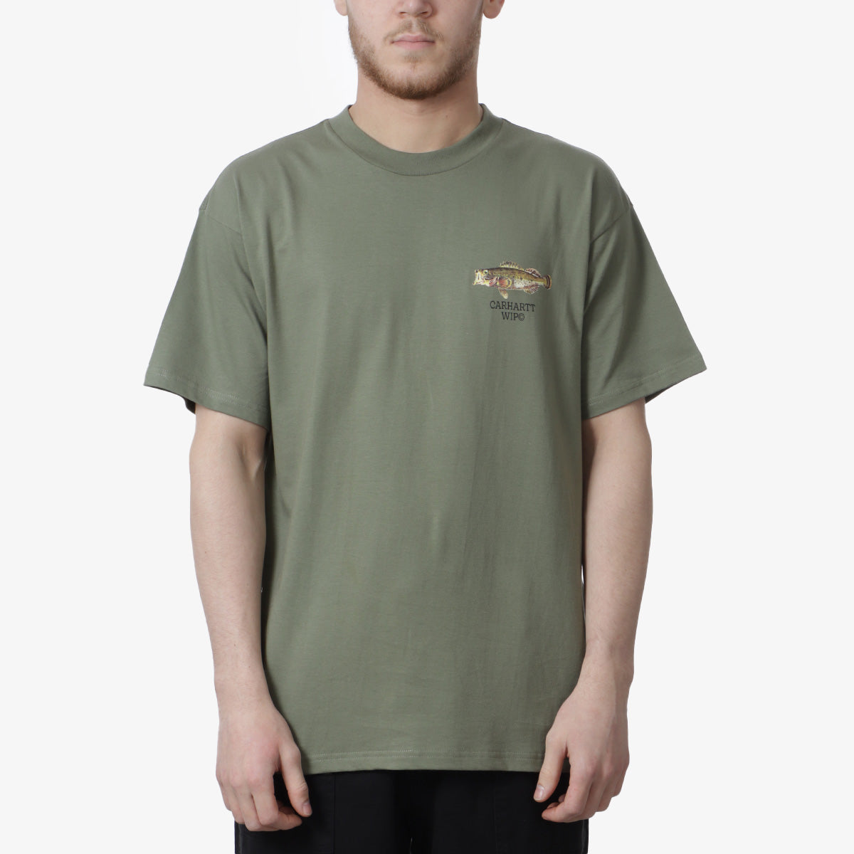 Carhartt WIP Fish T-Shirt, Dollar Green, Detail Shot 2