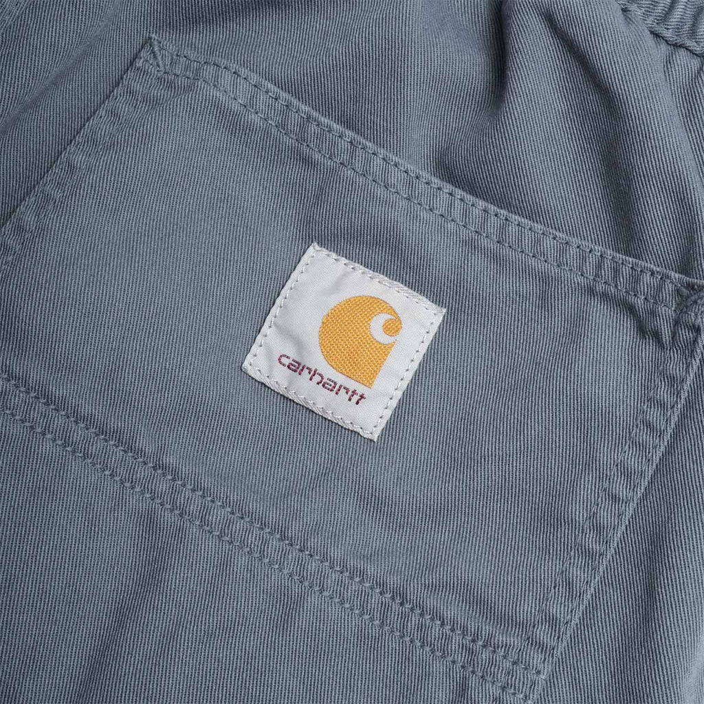 Carhartt WIP Flint Shorts, Cozy Blue (Garment Dyed), Detail Shot 5