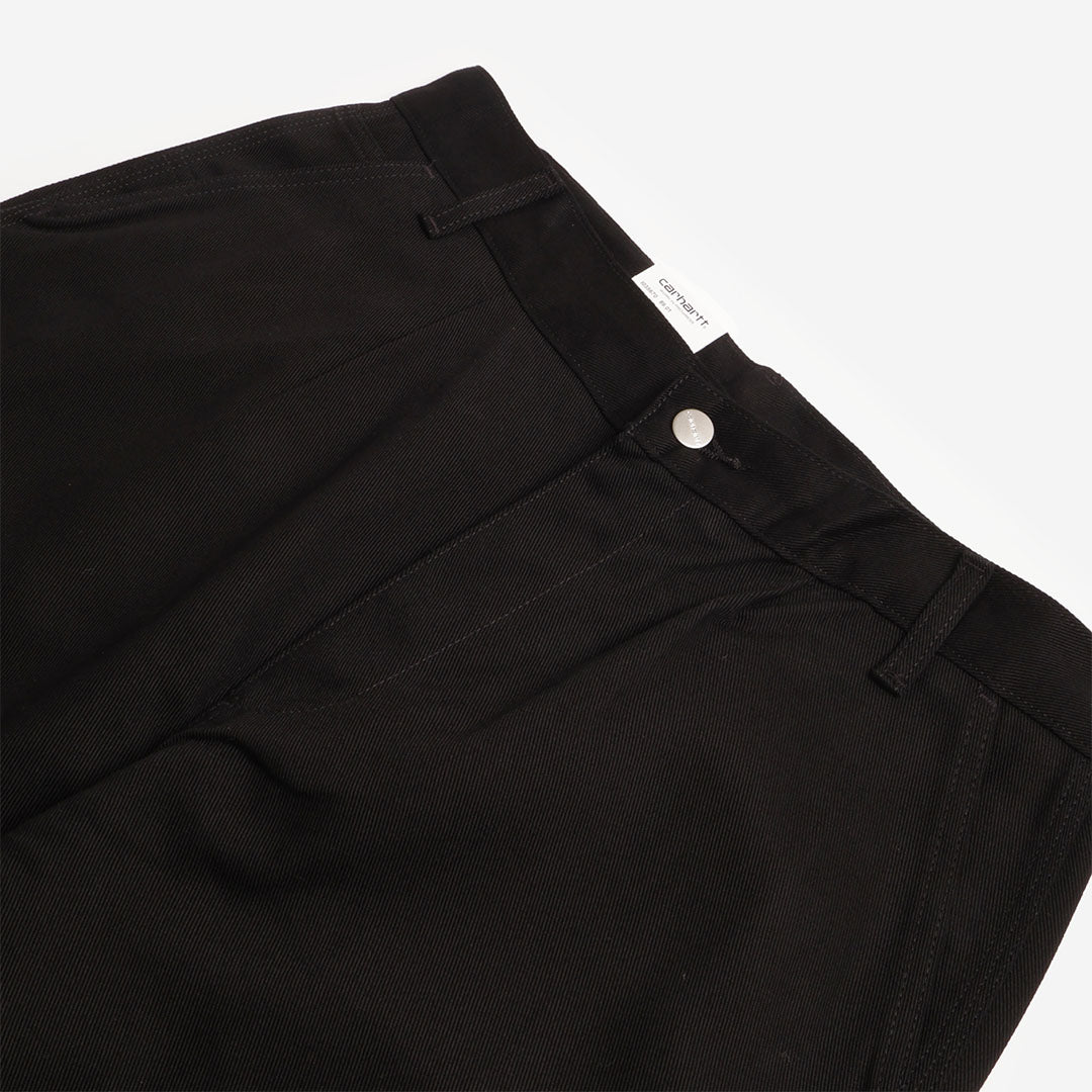 Waistband and button detail, black Holden Pant