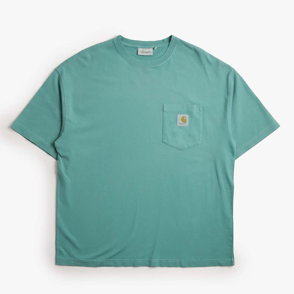 Carhartt WIP Hudson Pocket T-Shirt, Saguaro (Chalk Wash), Detail Shot 1