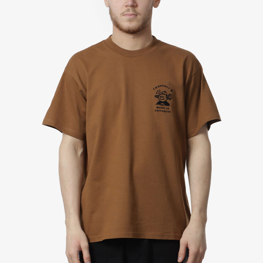 Carhartt WIP Icons T-Shirt, Hamilton Brown Black, Detail Shot 1