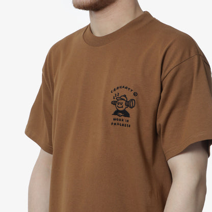 Carhartt WIP Icons T-Shirt, Hamilton Brown Black, Detail Shot 2