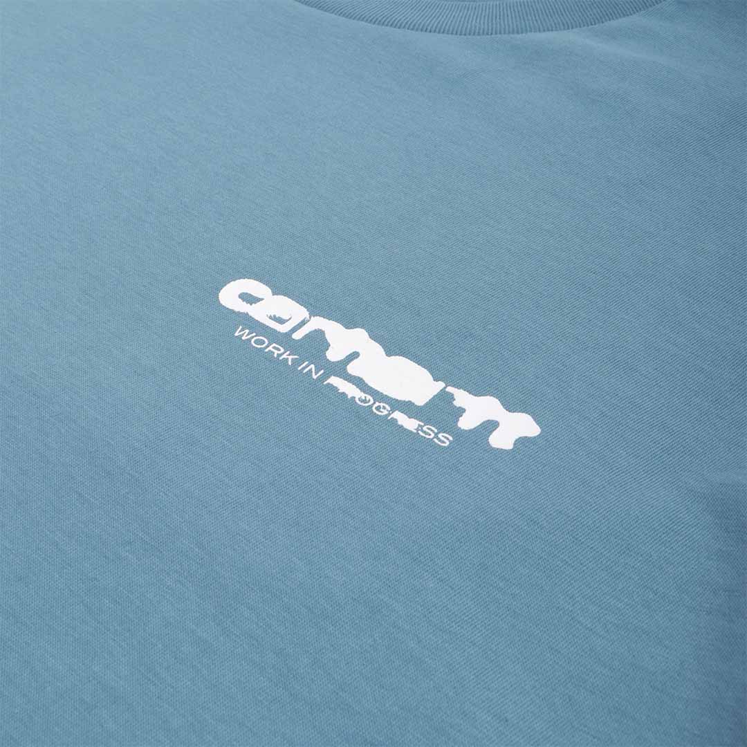 Carhartt WIP Ink Bleed T-Shirt, Vancouver Blue White, Detail Shot 4