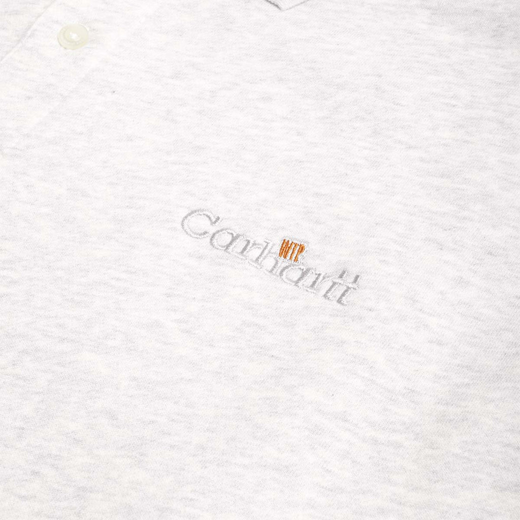 Carhartt WIP WIP Label Polo Sweatshirt, Ash Heather, Detail Shot 2