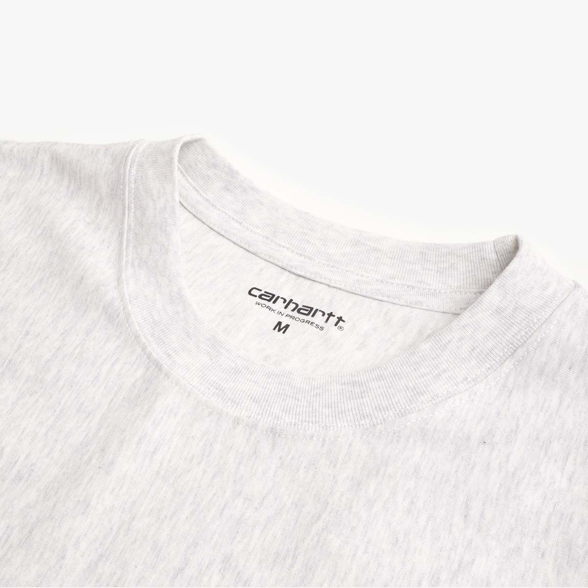 main Carhartt WIP Label T-Shirt, Ash Heather, Detail Shot 3