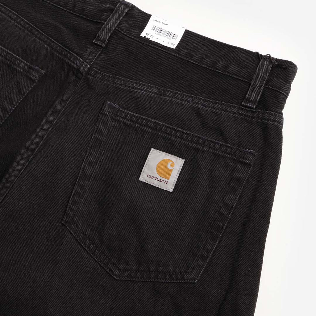 Carhartt WIP Landon Shorts, Black (Stone Washed), Detail Shot 5