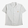 Carhartt WIP Leavel Shirt, Leavel Stripe Blue River Wax, Detail Shot 1