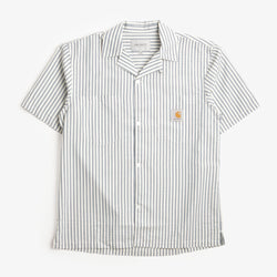 thumbnail Carhartt WIP Leavel Shirt, Leavel Stripe Blue River Wax, Detail Shot 1
