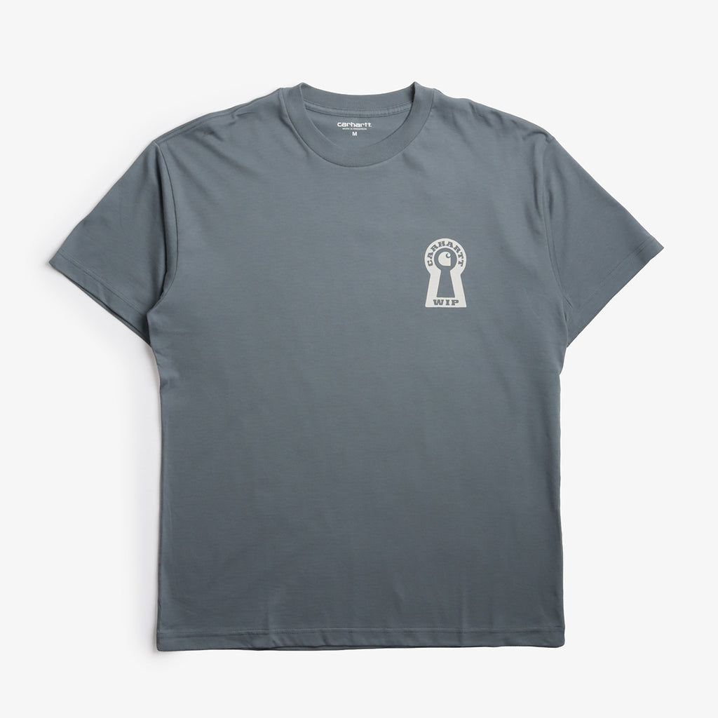Carhartt WIP Locked T-Shirt, Cozy Blue, Detail Shot 1