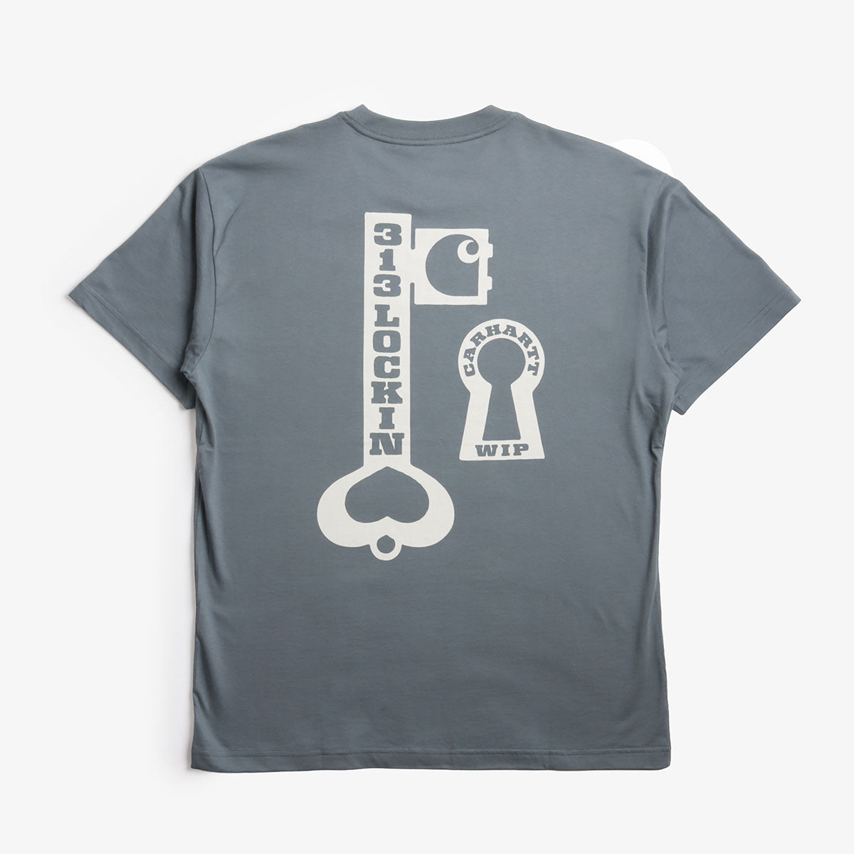 Carhartt WIP Locked T-Shirt, Cozy Blue, Detail Shot 3