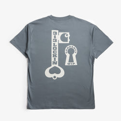 thumbnail Carhartt WIP Locked T-Shirt, Cozy Blue, Detail Shot 3