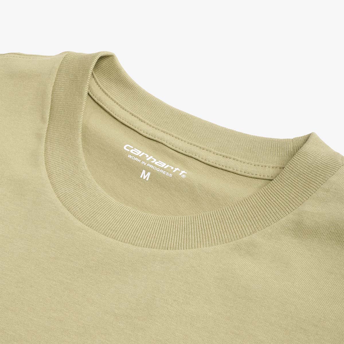 Carhartt WIP Longhand Pocket T-Shirt, Gentle Green White, Detail Shot 3