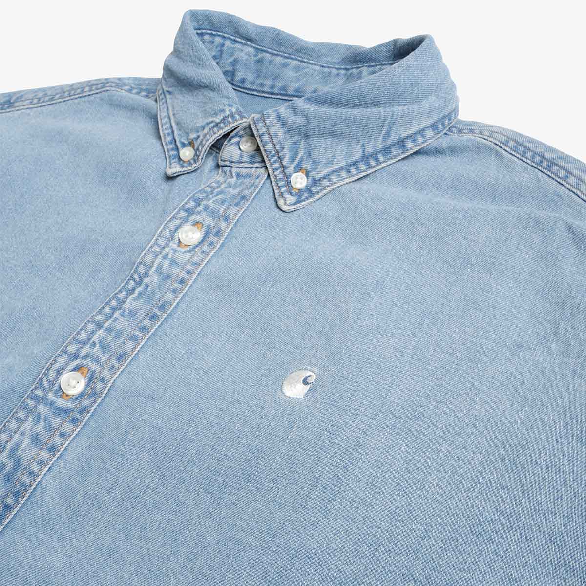 Carhartt WIP Lucas Shirt, Blue (Bleached), Detail Shot 2