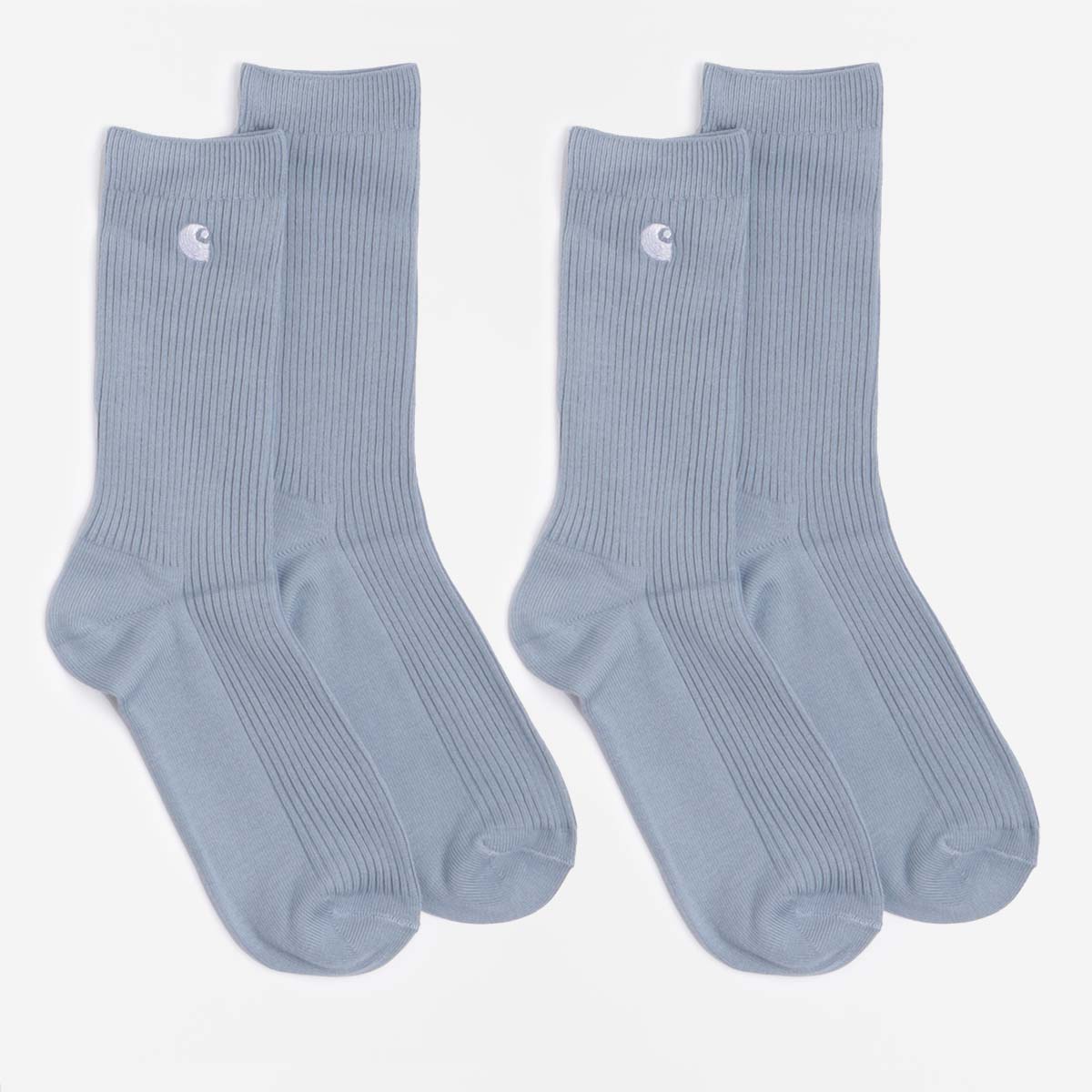 Carhartt WIP Madison 2 Pack Socks, Frosted Blue White + Frosted Blue White, Detail Shot 1