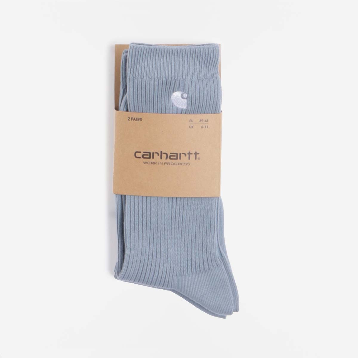 Carhartt WIP Madison 2 Pack Socks, Frosted Blue White + Frosted Blue White, Detail Shot 2