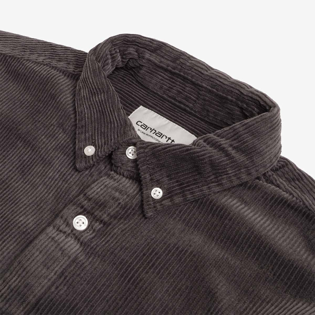 Carhartt WIP Madison Cord Shirt, Graphite Graphite, Detail Shot 4