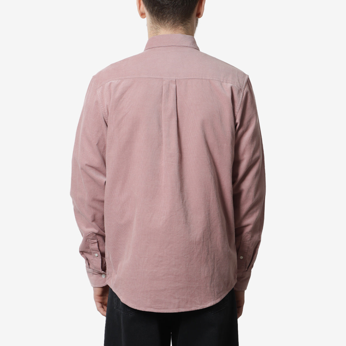 Carhartt WIP Madison Fine Cord Shirt, Glassy Pink Wax, Detail Shot 4
