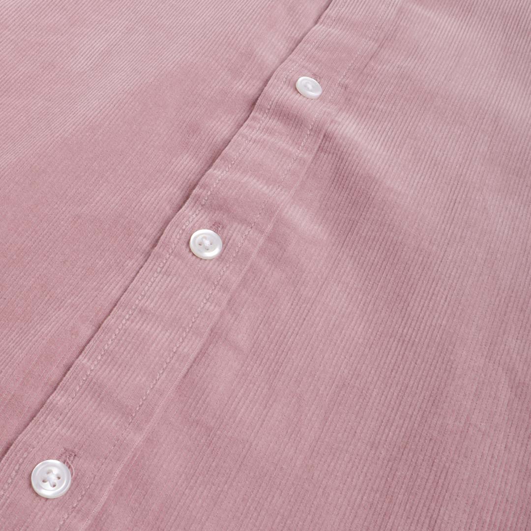 Carhartt WIP Madison Fine Cord Shirt, Glassy Pink Wax, Detail Shot 8
