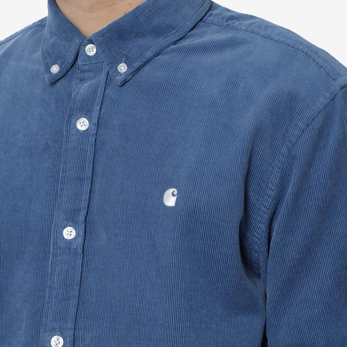 Carhartt WIP Madison Fine Cord Shirt, Sorrent Wax, Detail Shot 2