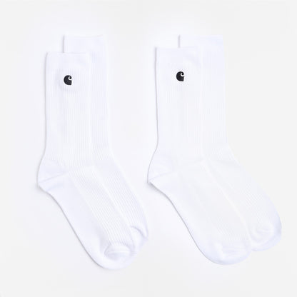 Carhartt WIP Madison 2-Pack Socks, White Black, Detail Shot 1