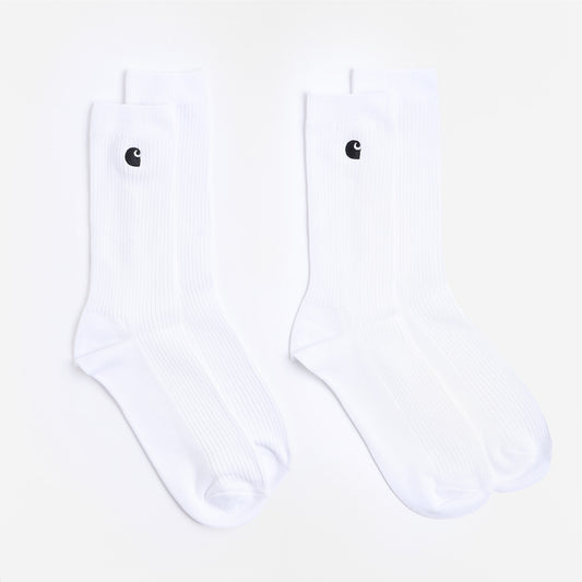 Carhartt WIP Madison 2-Pack Socks, White Black, Detail Shot 1