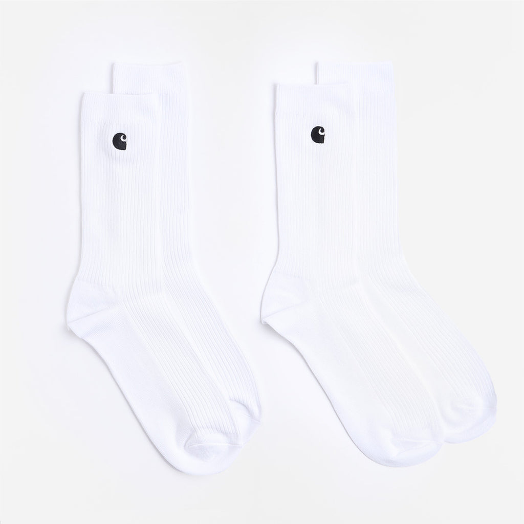 Carhartt WIP Madison 2-Pack Socks, White Black, Detail Shot 1