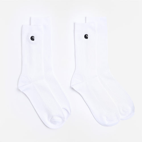 Carhartt WIP Madison 2 Pack Socks in White Black