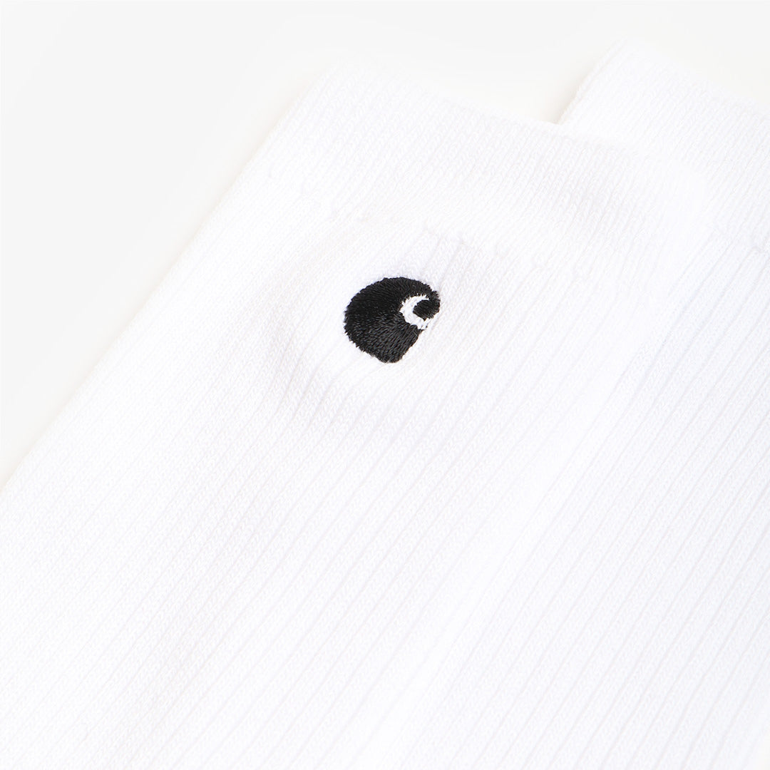 Carhartt WIP Madison 2-Pack Socks, White Black, Detail Shot 3