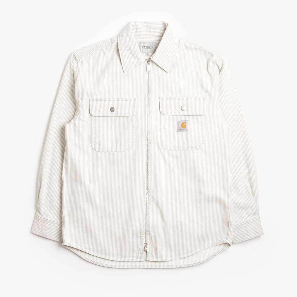Carhartt WIP Mercer Jacket, Mercer Stripe Graphite Wax (Bleached), Detail Shot 1