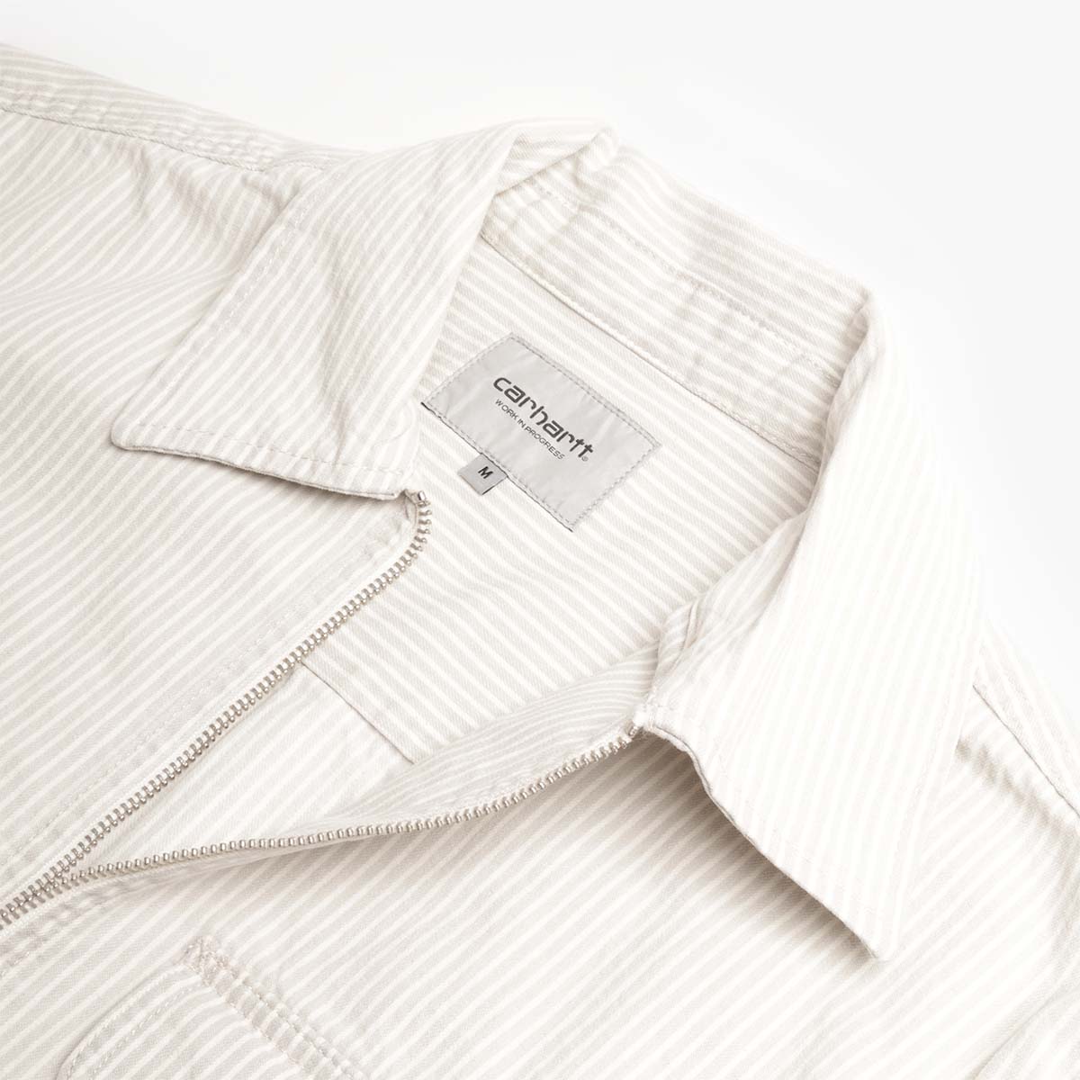 main Carhartt WIP Mercer Jacket, Mercer Stripe Graphite Wax (Bleached), Detail Shot 4