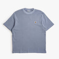 Carhartt WIP Nelson Waffle T-Shirt, Gentle Blue (Garment Dyed), Detail Shot 1