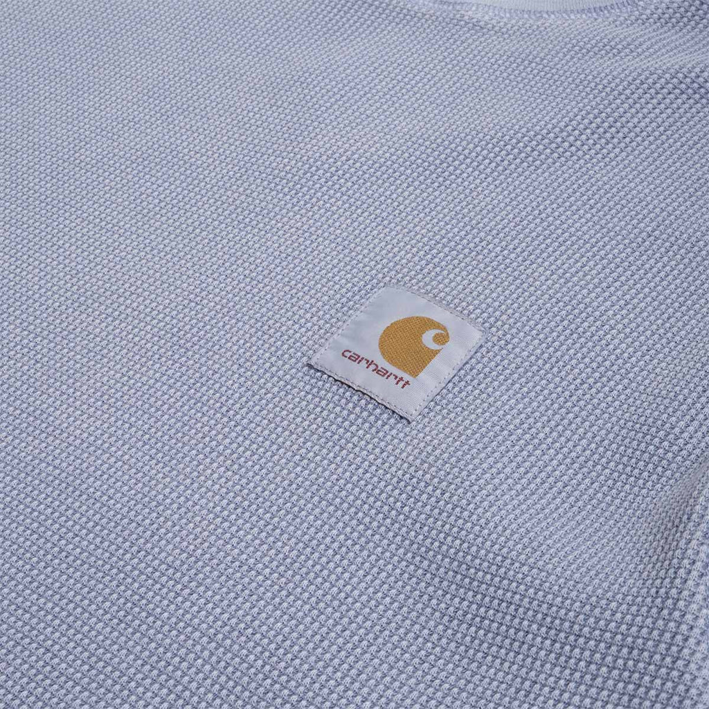 Carhartt WIP Nelson Waffle T-Shirt, Gentle Blue (Garment Dyed), Detail Shot 2