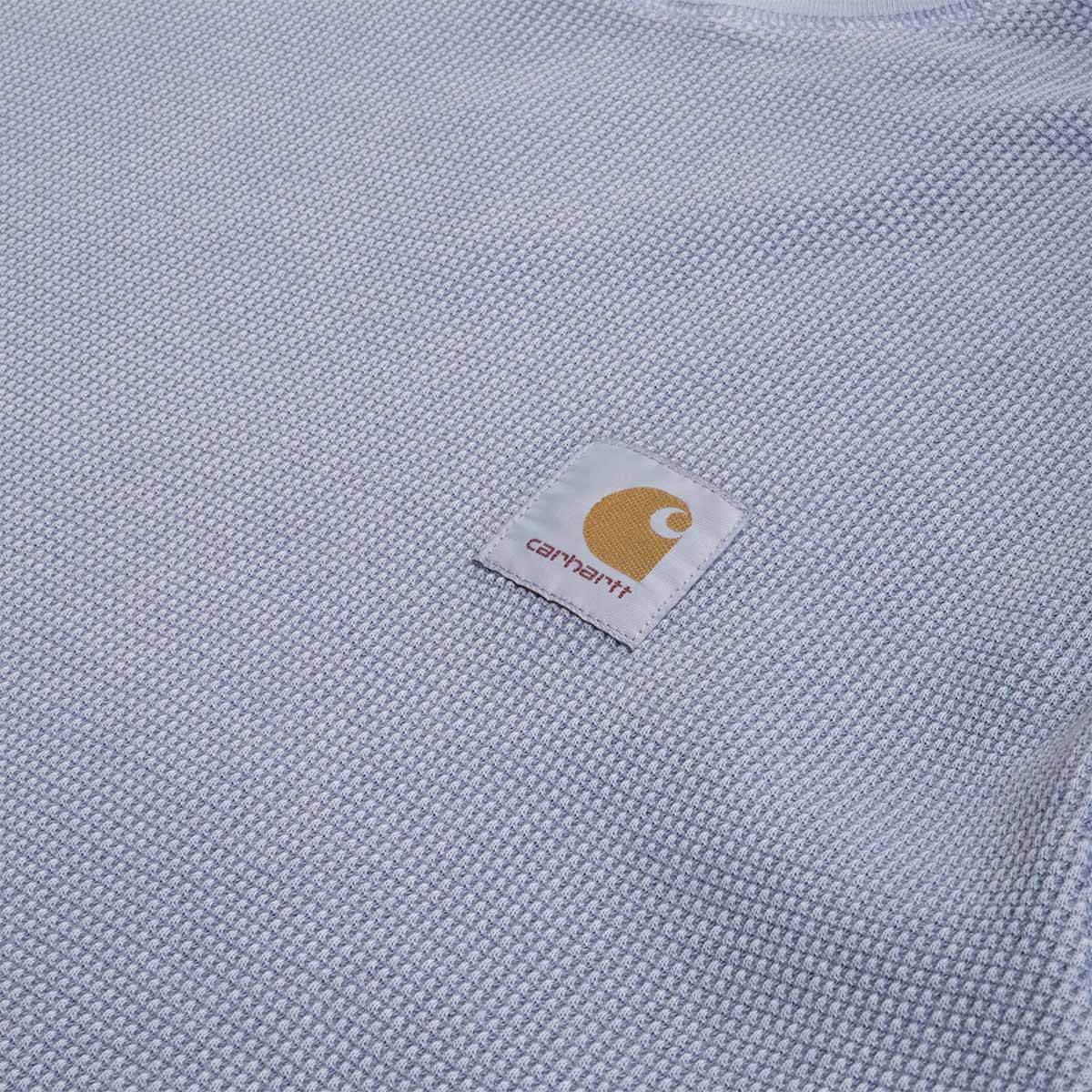 Carhartt WIP Nelson Waffle T-Shirt, Gentle Blue (Garment Dyed), Detail Shot 2