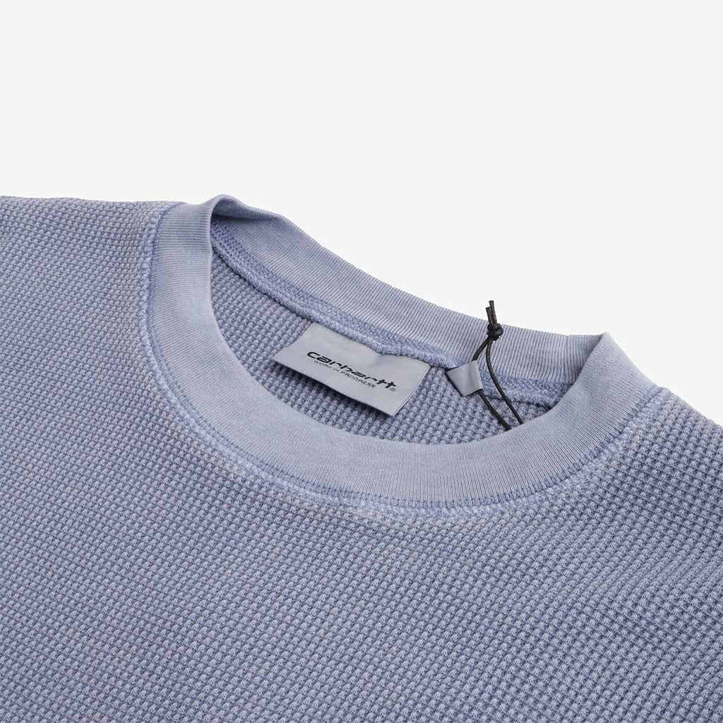 Carhartt WIP Nelson Waffle T-Shirt, Gentle Blue (Garment Dyed), Detail Shot 3