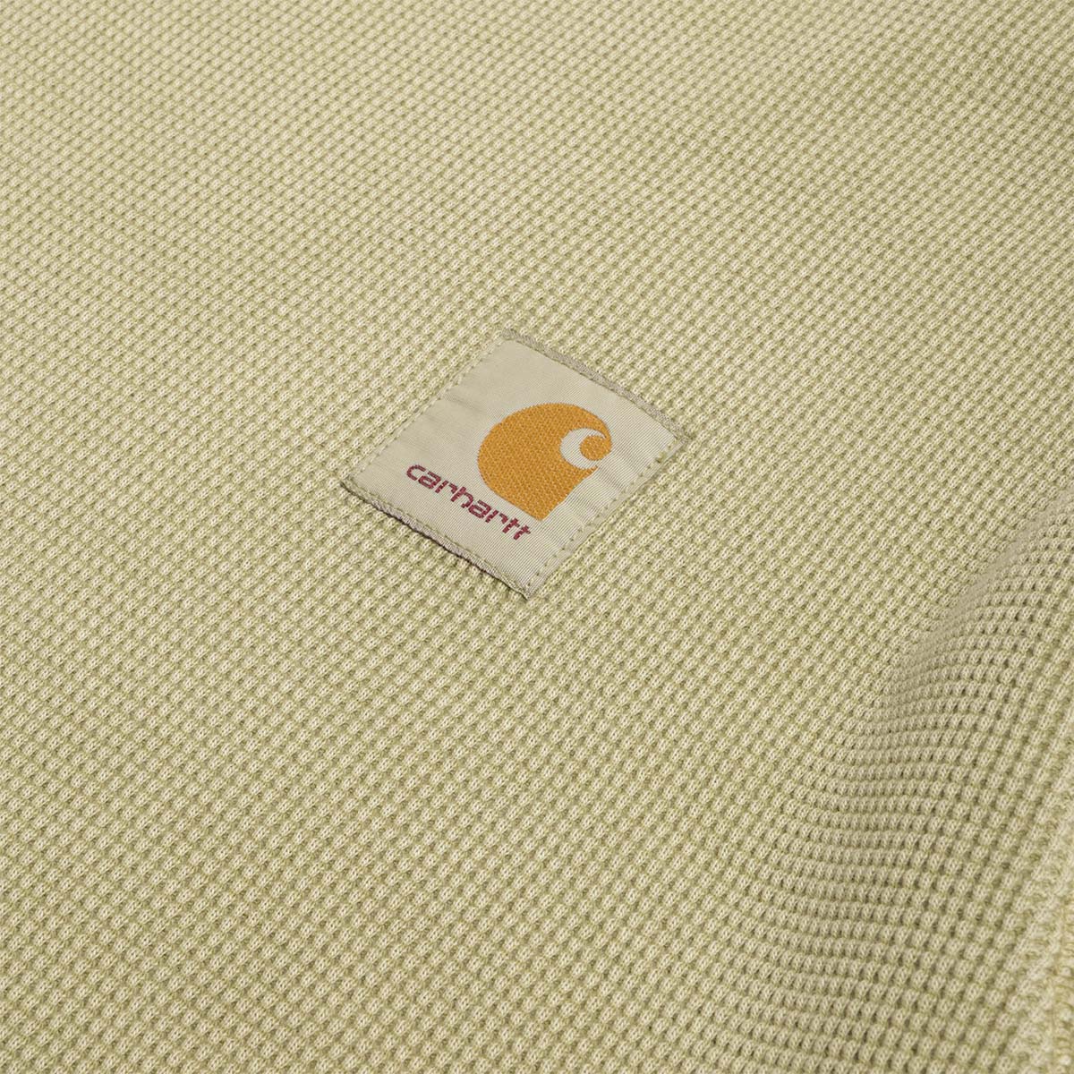 main Carhartt WIP Nelson Waffle T-Shirt, Gentle Green (Garment Dyed), Detail Shot 2