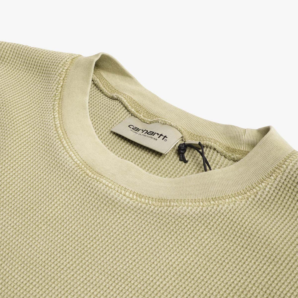 Carhartt WIP Nelson Waffle T-Shirt, Gentle Green (Garment Dyed), Detail Shot 3