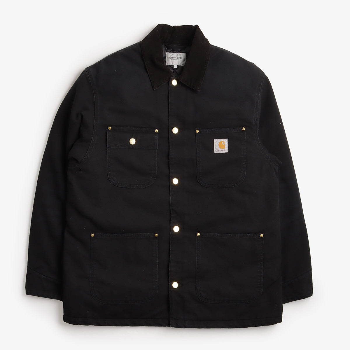 main Carhartt WIP OG Chore Coat, Black  Black (Stone Canvas), Detail Shot 1