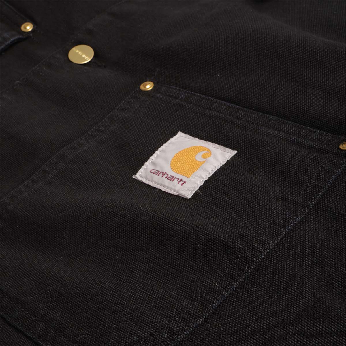 main Carhartt WIP OG Chore Coat, Black  Black (Stone Canvas), Detail Shot 3