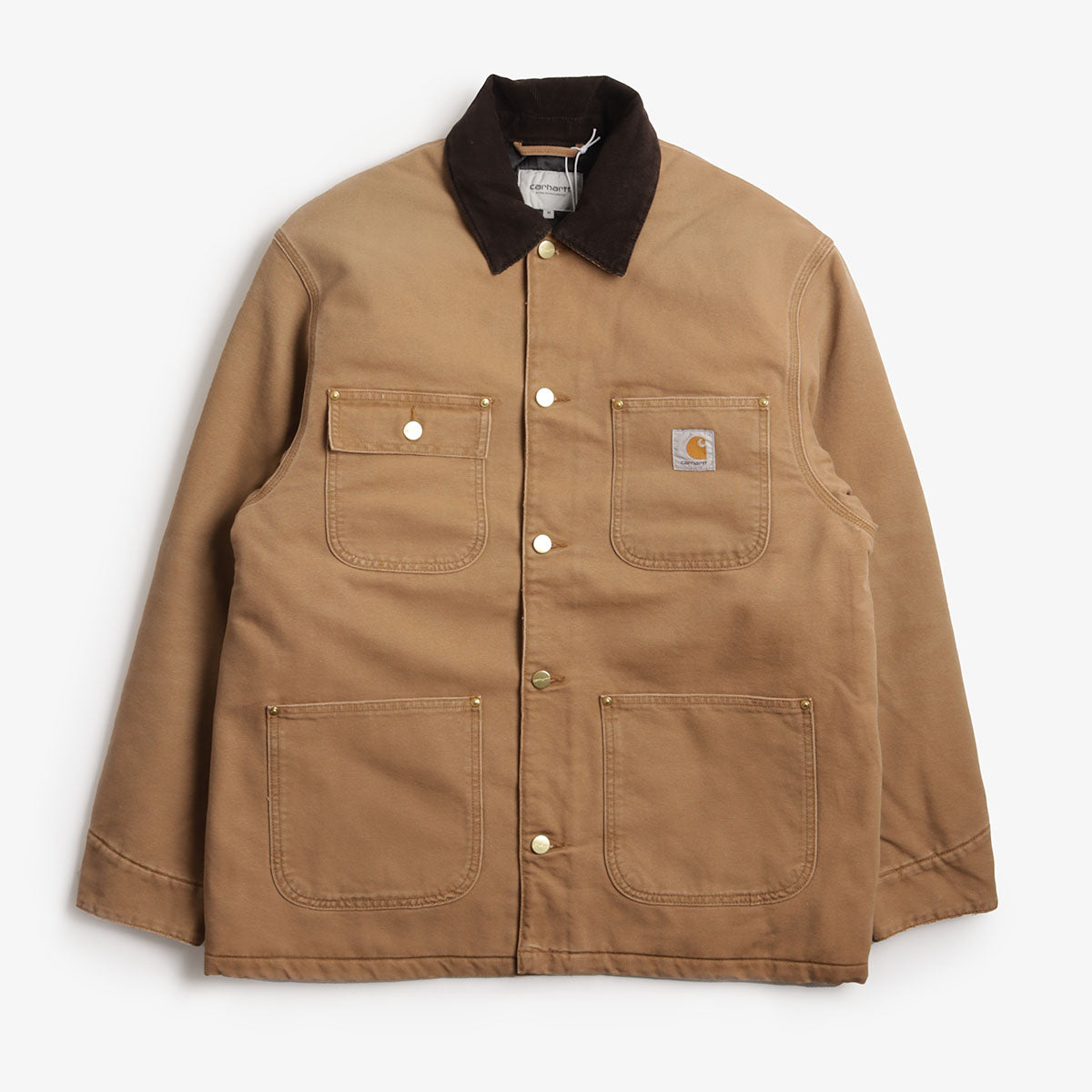 main Carhartt WIP OG Chore Coat, Hamilton Brown Tobacco (Stone Canvas), Detail Shot 1