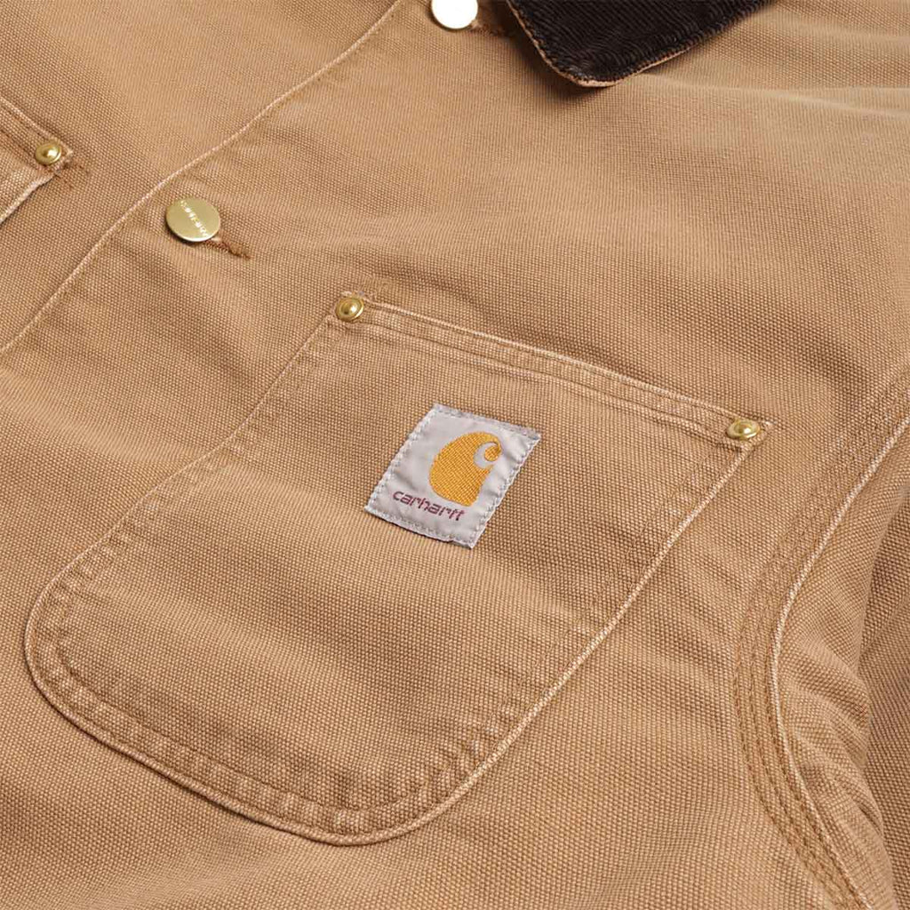 Carhartt WIP OG Chore Coat, Hamilton Brown Tobacco (Stone Canvas), Detail Shot 2