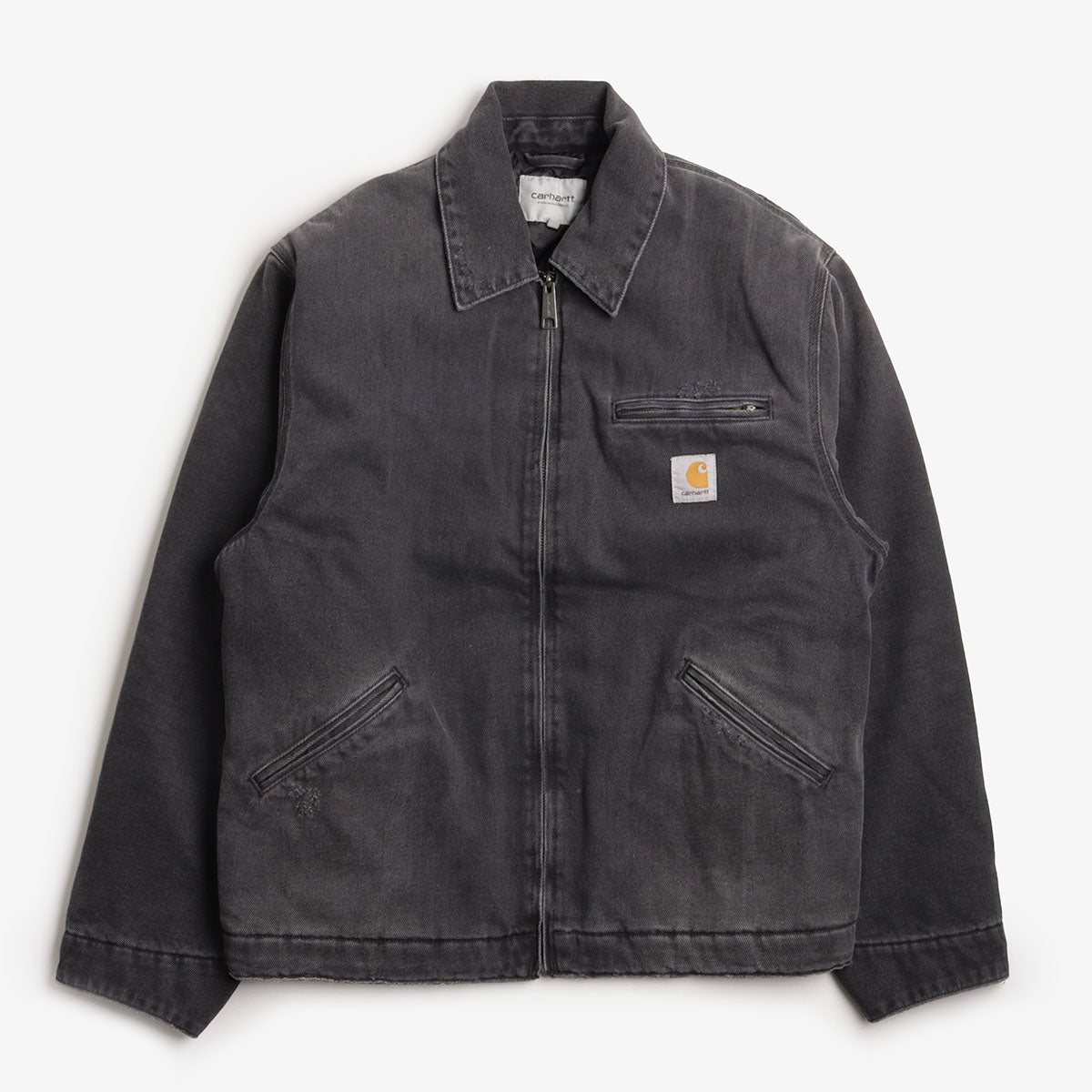 Carhartt WIP OG Detroit Jacket, Black (Grind Wash), Detail Shot 1