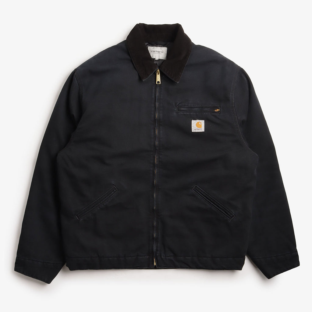 Carhartt WIP OG Detroit Jacket, Black Black (Stone Canvas), Detail Shot 1