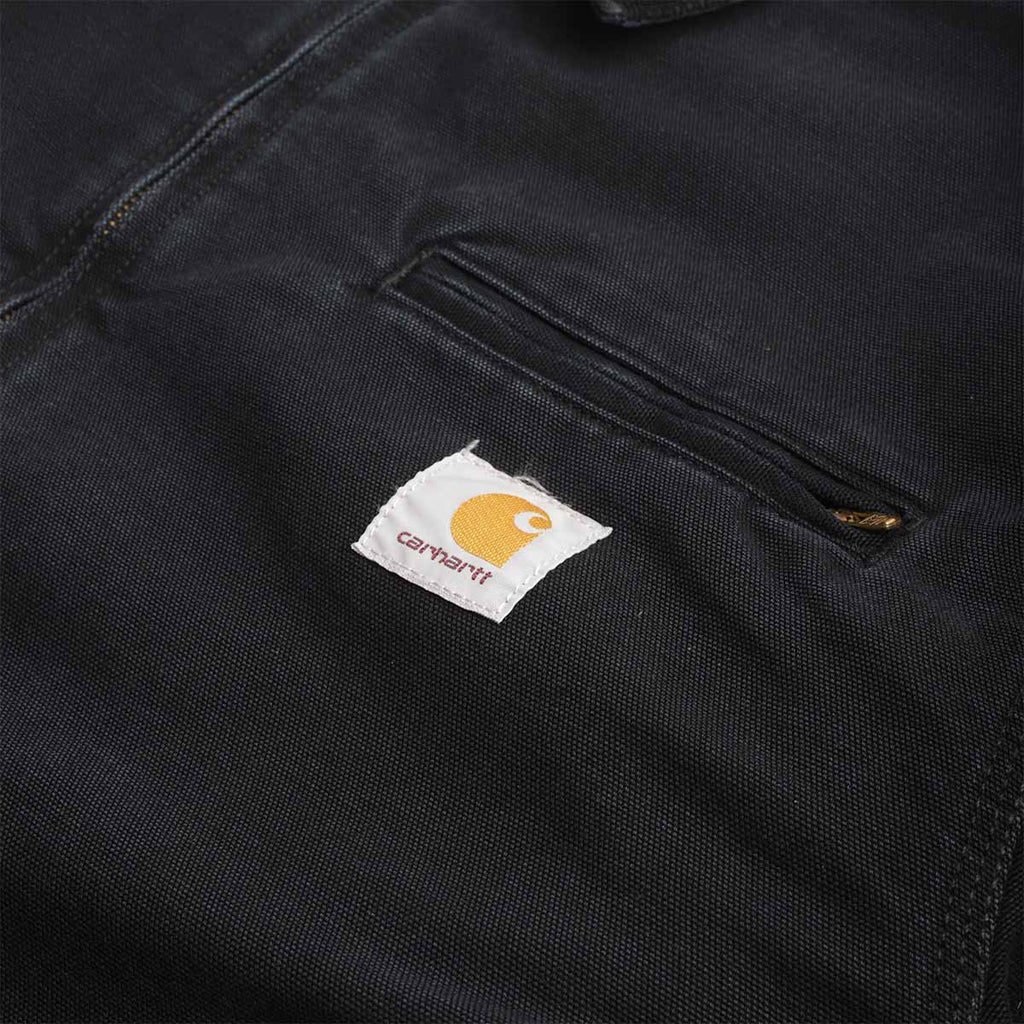 Carhartt WIP OG Detroit Jacket, Black Black (Stone Canvas), Detail Shot 2